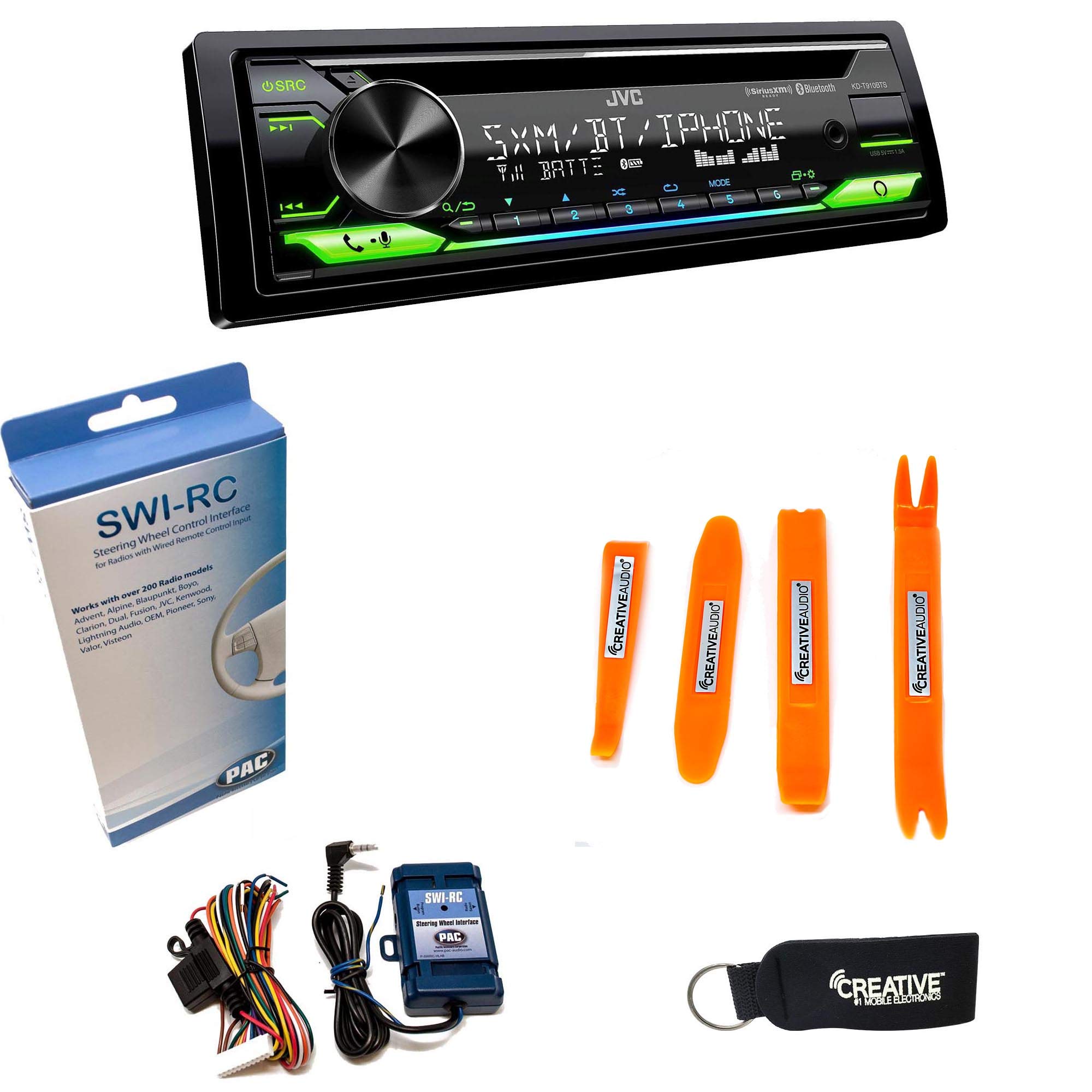 JVC KD-T910BTS Bluetooth Car Stereo CD Receiver with USB, Amazon Alexa & SiriusXM Ready - Steering Wheel Control Interface for Hands-Free Driving & Music Streaming