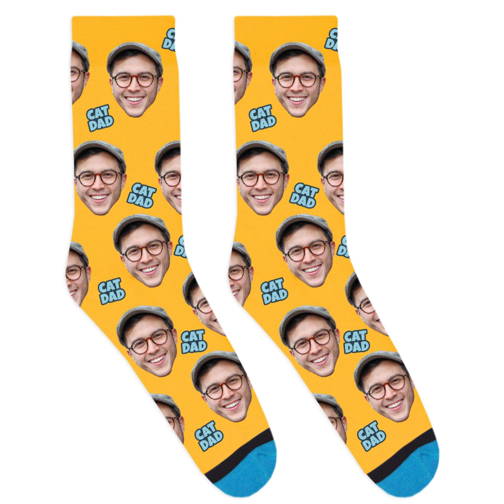 DivvyUp Custom Cat Dad Socks - Funny Novelty Gift for Cat Lovers - Perfect for Father's Day, Birthday & Christmas Gifts