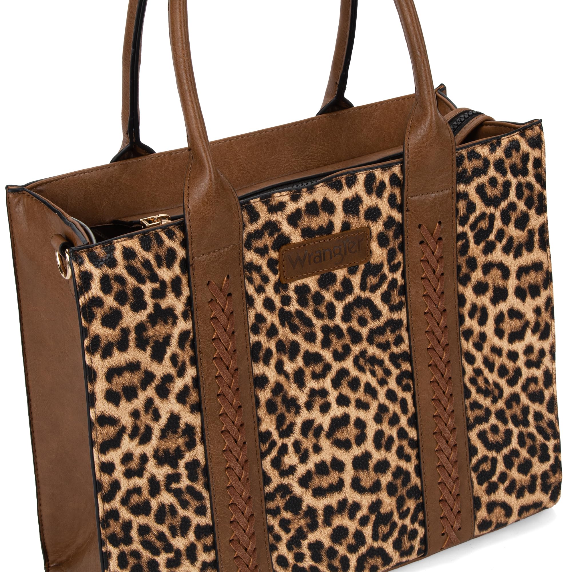 Wrangler Women's Medium Tote Bag with Card Holder - Designer Top Handle Satchel Purse for Work, Travel & Everyday Use