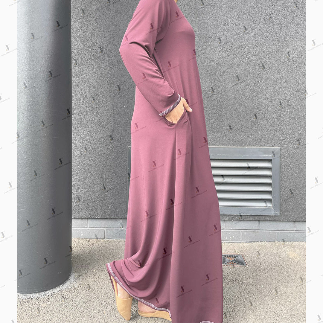 Stylish Plain Jersey Ladies Abaya Dress - Available in Multiple Colors - Perfect for Modest Fashion, Daily Wear & Special Occasions