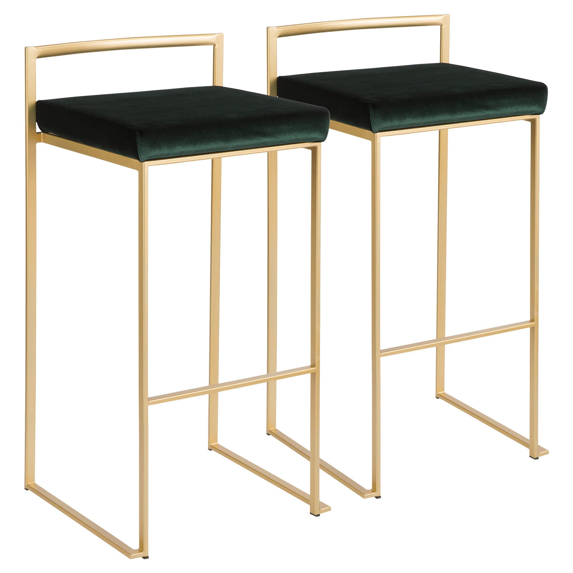 Fuji Stacker Bar Stool Set of 2 - Modern & Durable Bar Chairs for Home, Kitchen Island, or Commercial Use - Perfect for Bars, Restaurants, and Entertainment Spaces