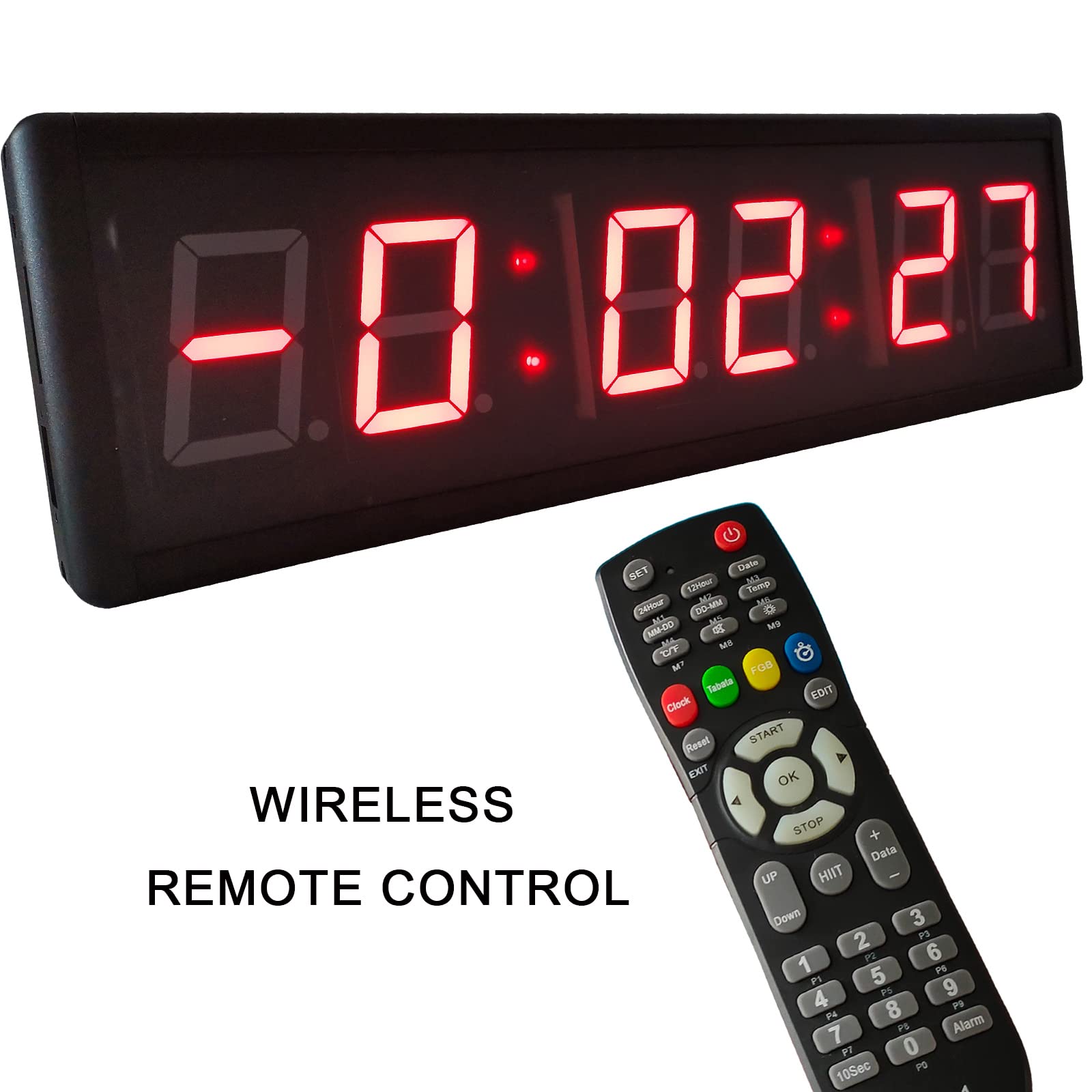 Digital Countdown Timer with Large Display - Remote Control for Positive to Negative Time Tracking in Minutes & Seconds | Perfect for Workouts, Cooking, and Presentations