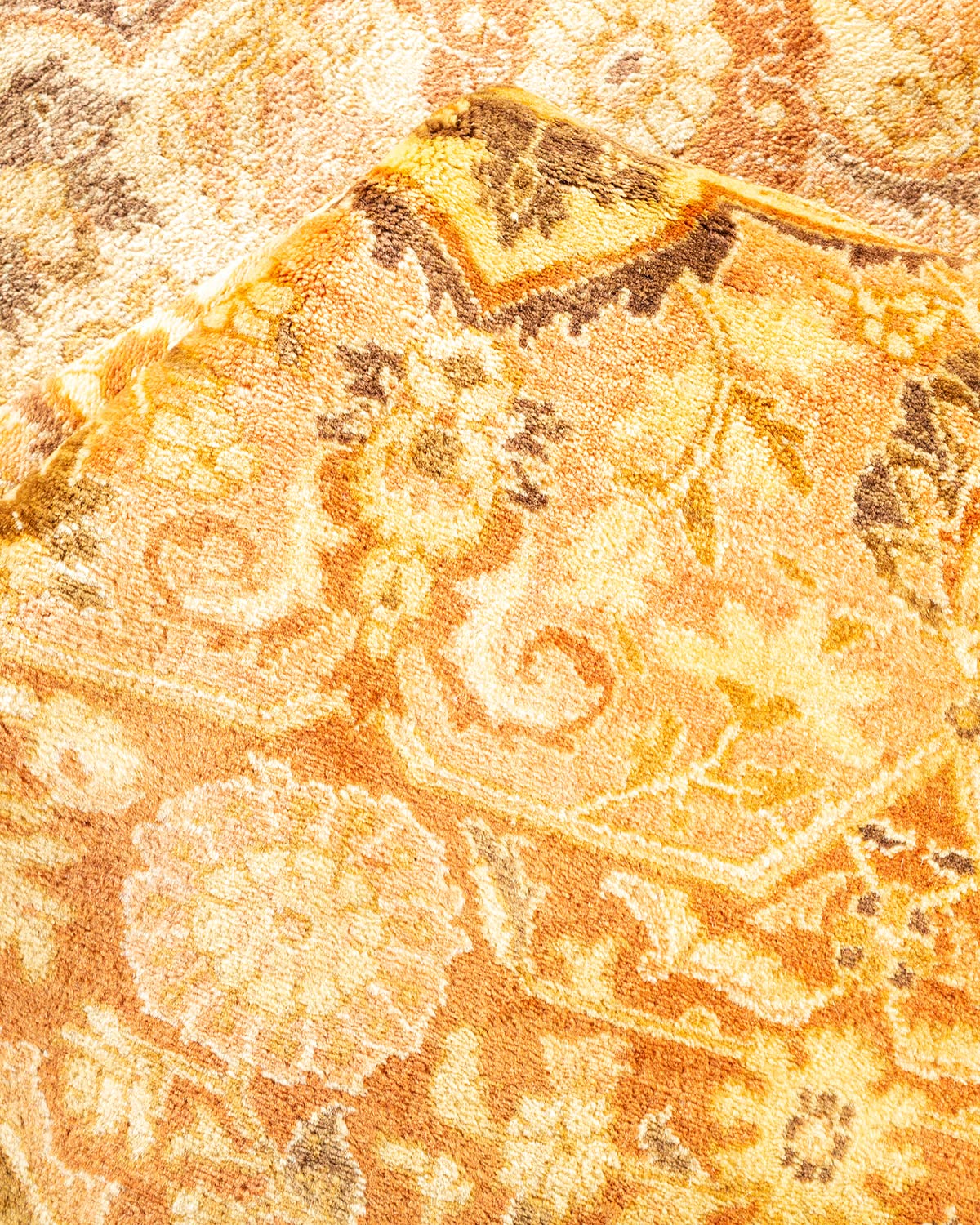 Handmade Wool Traditional Floral Mogul Brown 6x9 Area Rug - Solo Rugs One of a Kind Hand Knotted - Perfect for Living Room, Bedroom & Home Decor