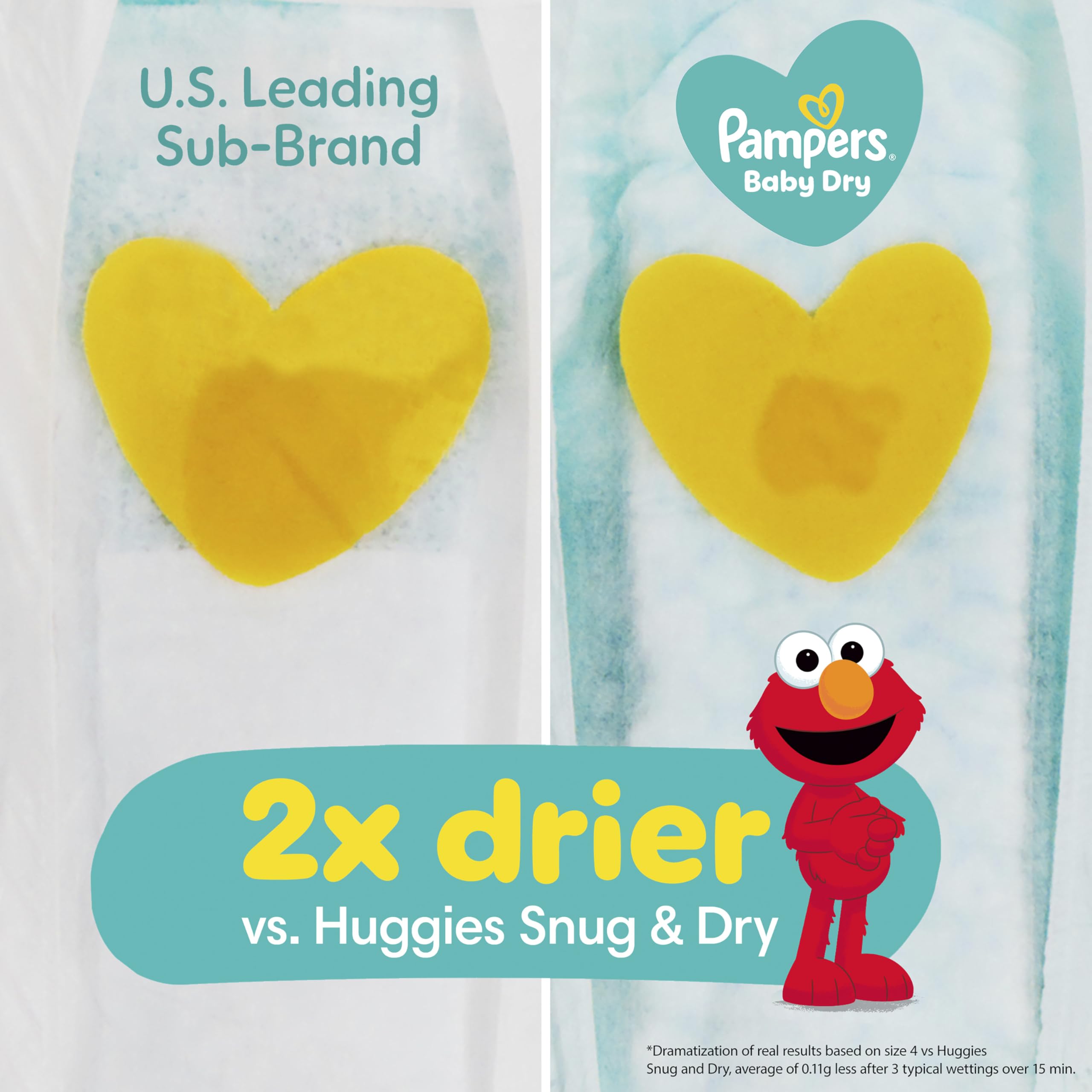 Pampers Baby Dry Disposable Diapers Size 4 (150 Count) - Super Absorbent Overnight Protection for Babies - Perfect for Daycare, Travel & Nighttime Use