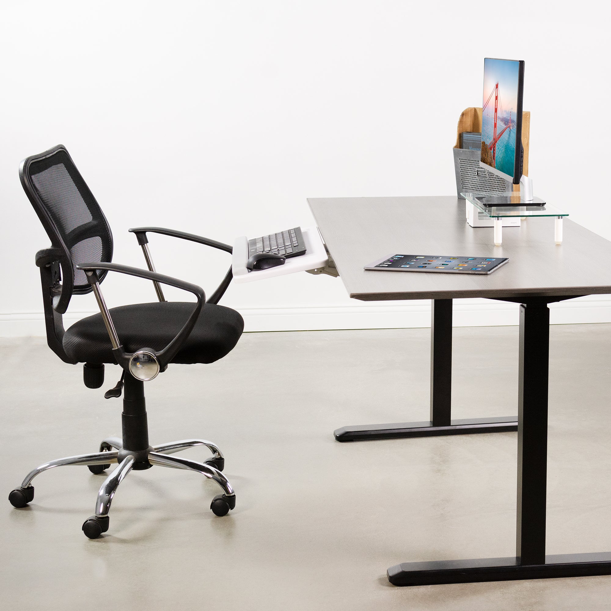 Ergonomic Under Desk Keyboard Tray - Adjustable Slide-Out Computer Keyboard Drawer for Office & Home Workspace - Perfect for Typing Comfort and Space Saving