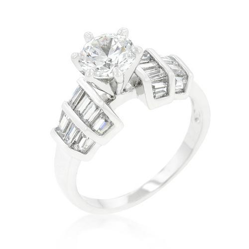 Elegant Tapered Baguette Cubic Zirconia Engagement Ring - Perfect for Proposals, Weddings & Anniversary Gifts | Dainty & Sparkling Jewelry for Women