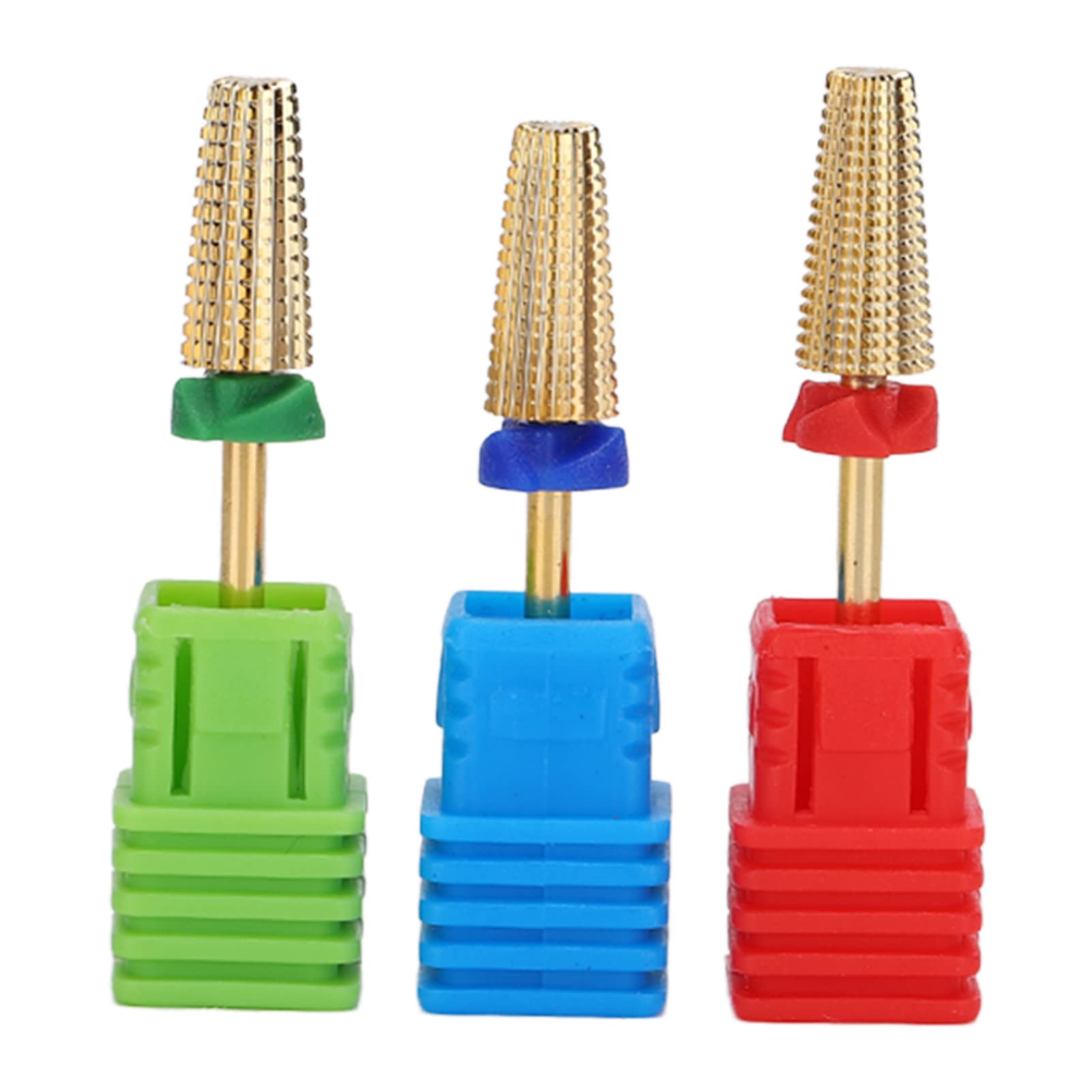 EXCLUZO Professional Tungsten Steel Nail Drill Bits Set - Easy to Clean, Rotating Manicure & Pedicure Kit for Home Salon & Beginners (Gold) | Perfect for Nail Art, Acrylics, Gel Polish Removal & At-Home Nail Care