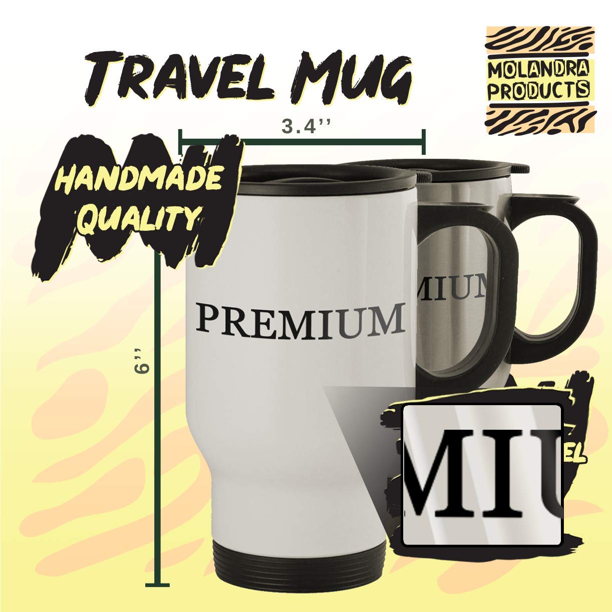 14oz Stainless Steel Travel Mug - Vacuum Insulated Coffee Tumbler with Lid, White - Perfect for Hot & Cold Drinks On The Go, Office, Commute, Hiking & Travel