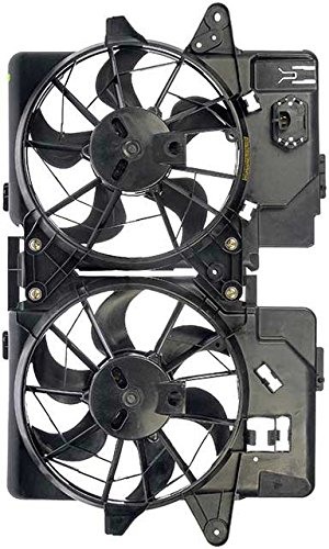 APDTY 732148 Dual Radiator & AC Condenser Cooling Fan Assembly - Replacement for Chevy, GMC, Cadillac - Perfect for Overheating Prevention & Climate Control in SUVs & Trucks