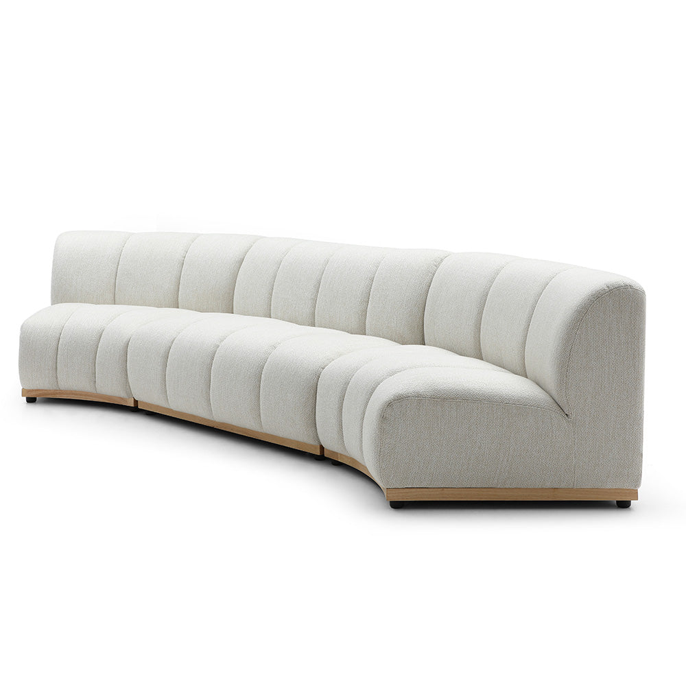 5-6 Seater Modular Sofa Set in Warm White - Modern Sectional Couch for Living Room, Lounge & Family Room - Dallas Collection