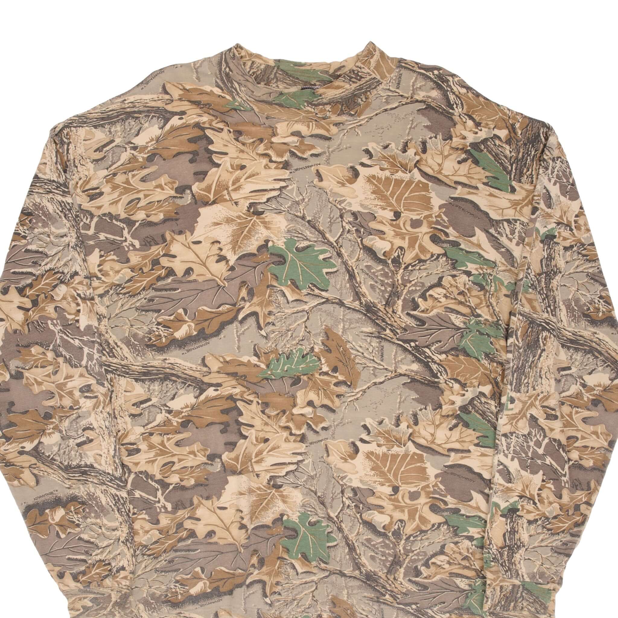 Vintage Camo Hunting Long Sleeve Pocket Turtleneck Shirt for Men - 2XL | Warm & Comfortable Outdoor Wear for Hunting, Hiking & Camping