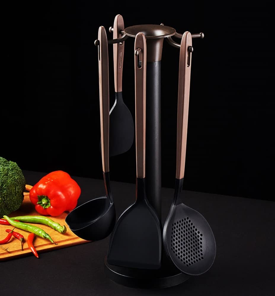 Premium 4-Piece Silicone Cooking Utensil Set with Wooden Handles - Food Grade Kitchen Tools for Baking, Stirring & Serving - Non-Scratch Heat-Resistant Kitchen Gadgets for Pots, Pans & Nonstick Cookware