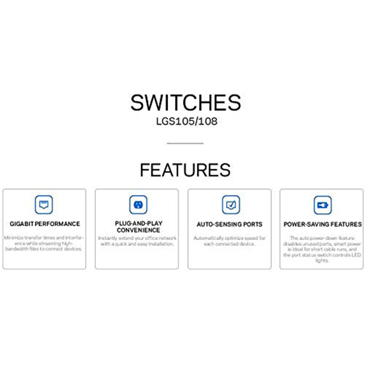 Linksys 8 Port Gigabit Unmanaged Ethernet Network Switch - High-Speed Internet Hub for Home Office, Gaming & Smart Home Devices