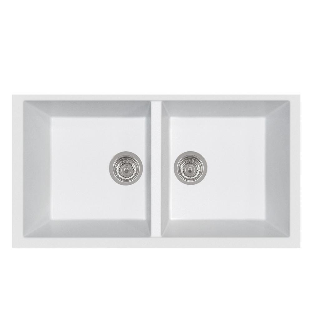 Latoscana Plados 34-Inch Undermount Double Bowl Stainless Steel Kitchen Sink - Perfect for Modern Kitchens, Dishwashing & Food Prep