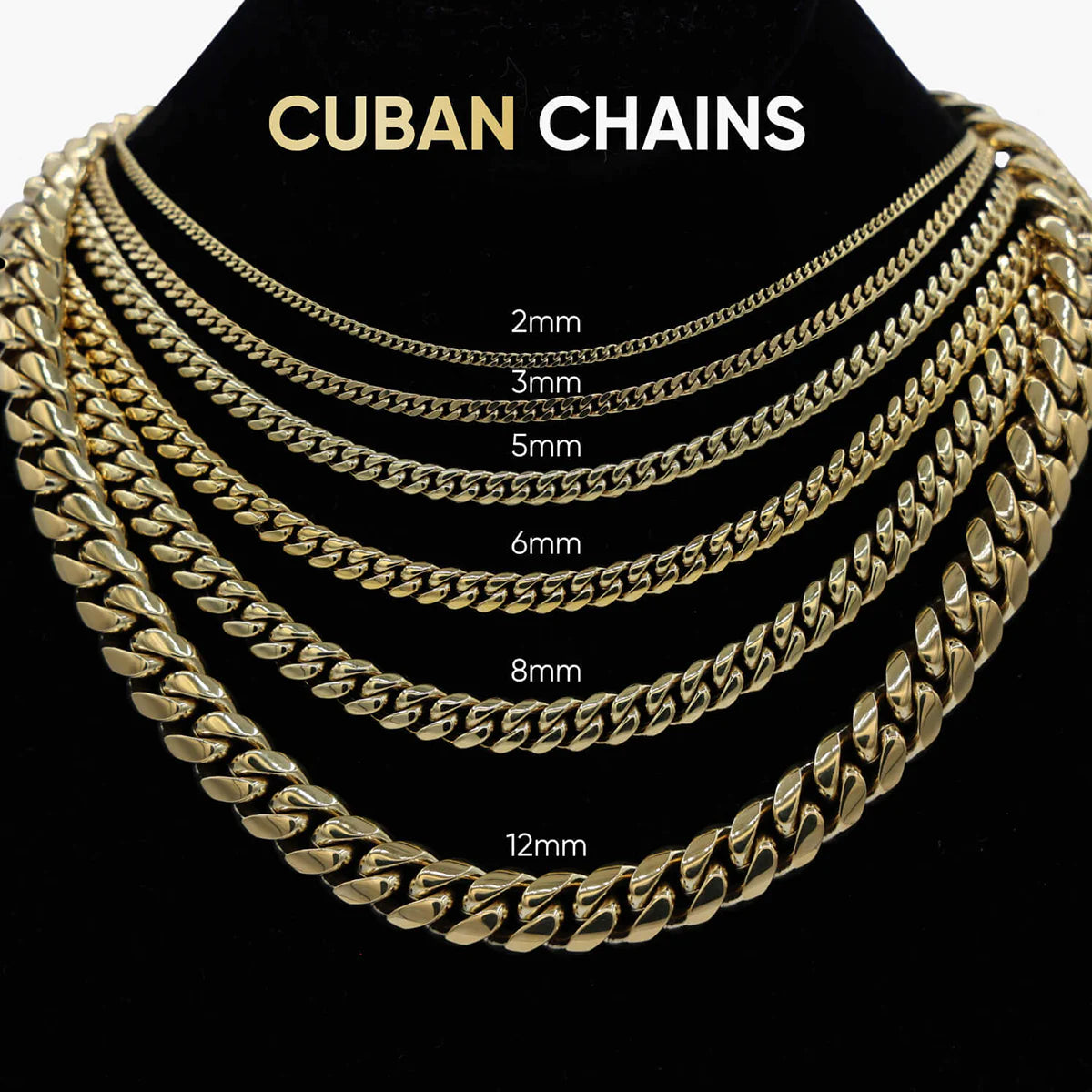 18K Yellow Gold Cuban Link Chain Necklace for Men - 5mm Thick Hip Hop Jewelry for Everyday Wear & Special Occasions