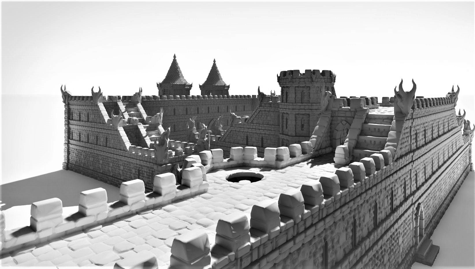 Drennheim Wall System - Modular Fantasy Terrain for Dungeons & Dragons RPG | Defensive City & Castle Walls for Tabletop Gaming & Wargaming Scenes