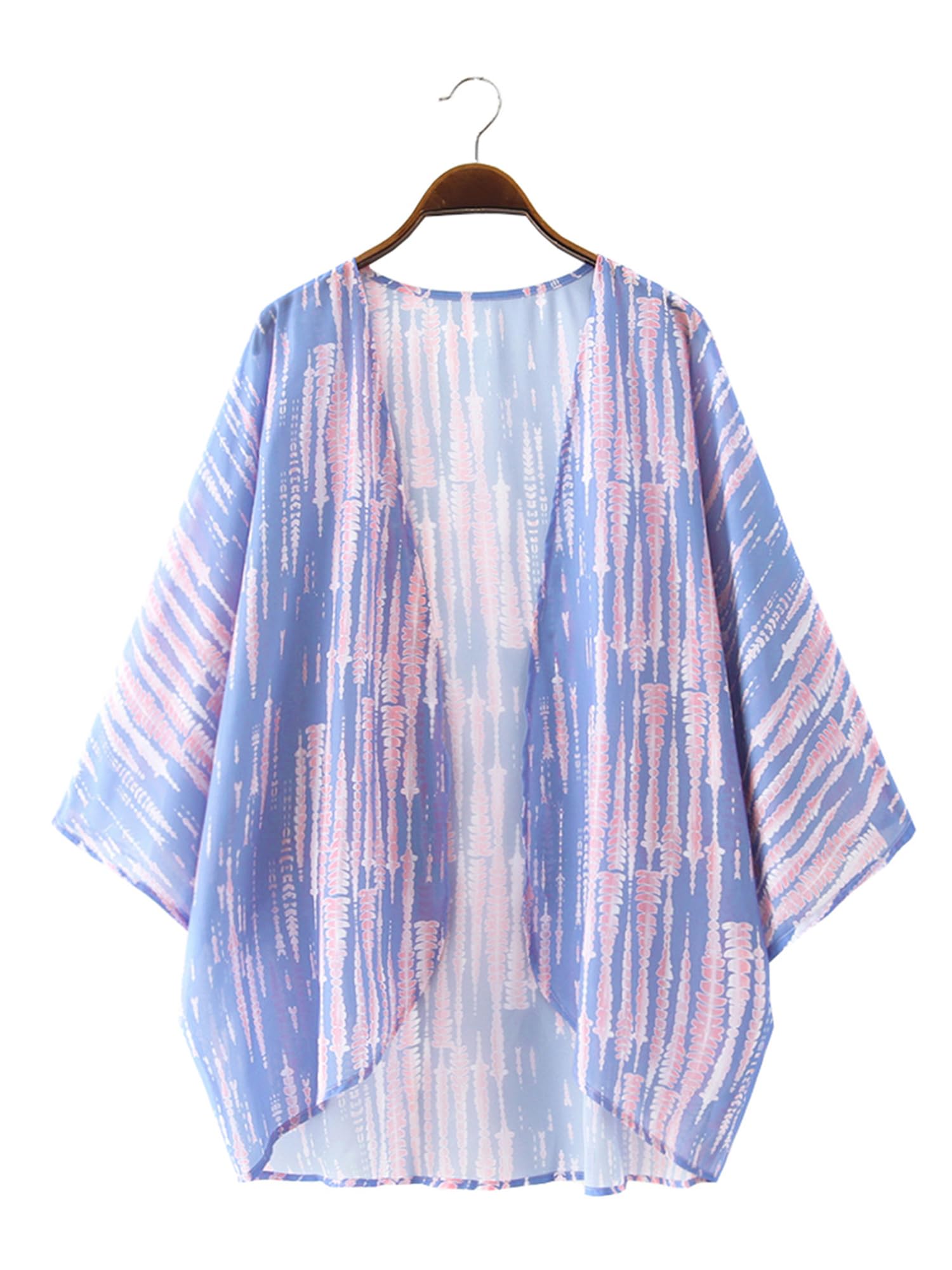 Chunoy Women's Lightweight Chiffon Kimono Cardigan - Short Sleeve Open Front Cover Up for Beach, Pool & Summer Outfits | Perfect for Vacation, Resort Wear & Casual Loungewear