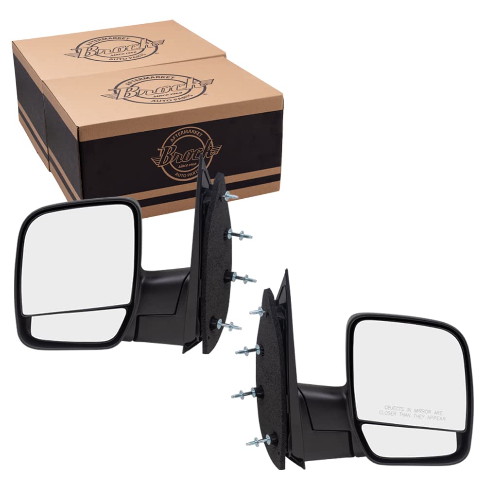 2003-2009 Ford E-Series Van Manual Side View Mirrors - Driver & Passenger Replacement (3C2Z17683FAA, 3C2Z17682FAA) - Paddle Type Dual Glass for Enhanced Visibility & Safety | Perfect for Delivery Vans, Work Trucks & Fleet Vehicles