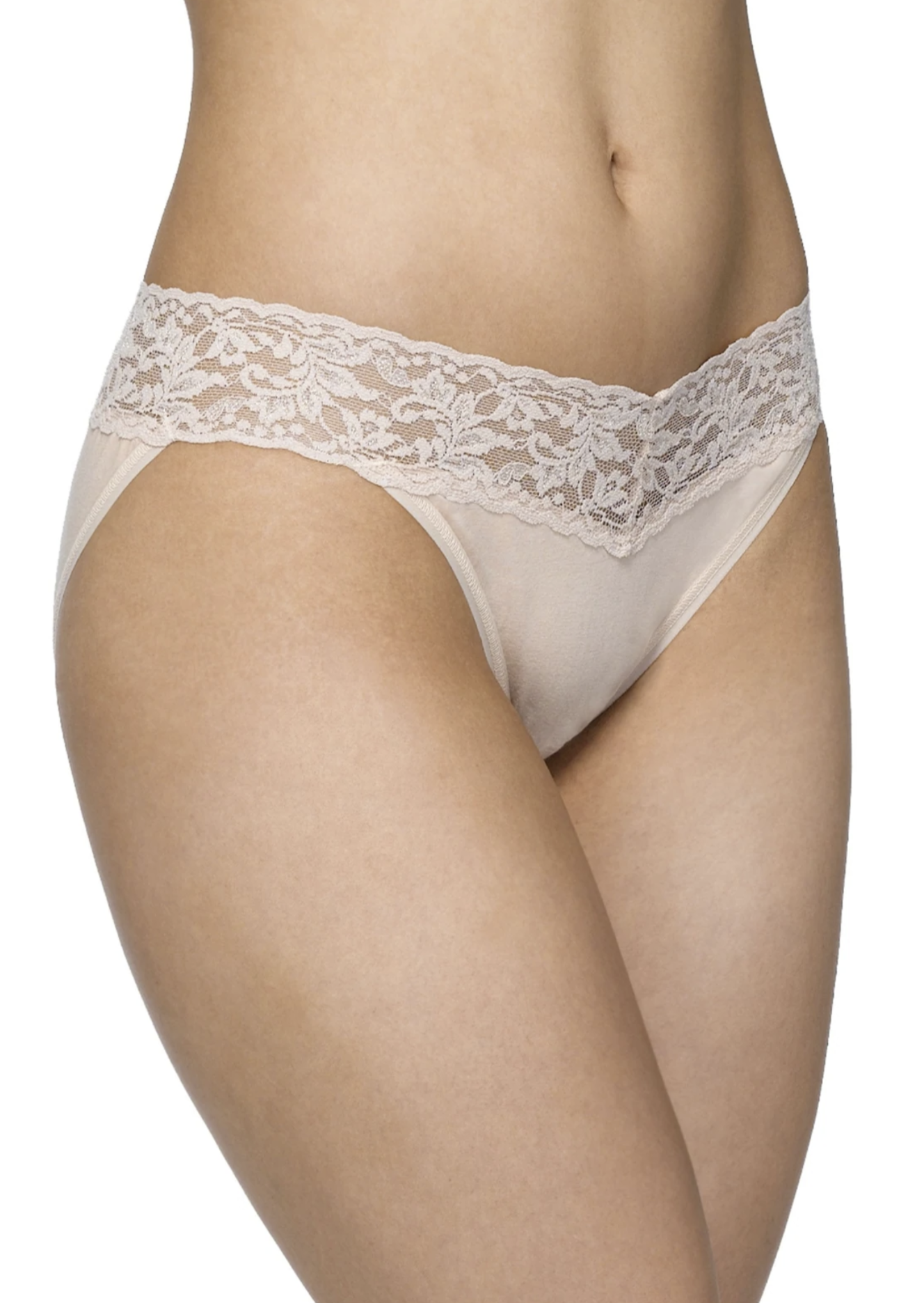 Chai Cotton V-Kini Panty with Lace Trim - Made in USA - Comfortable & Sexy Underwear for Everyday Wear & Special Occasions