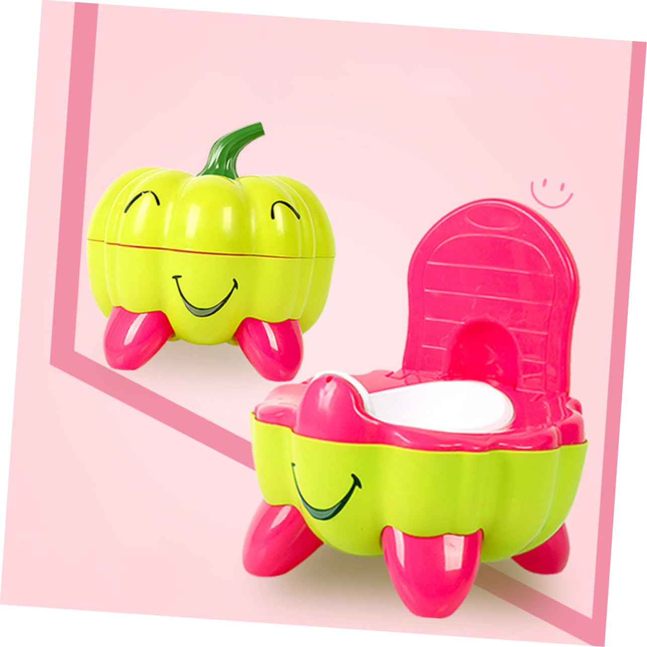 ANDRESLAD Portable Travel Potty for Kids - Foldable Car Seat Toilet with Handle, Lightweight & Compact PP Green Potty - Perfect for Road Trips, Camping & Outdoor Adventures