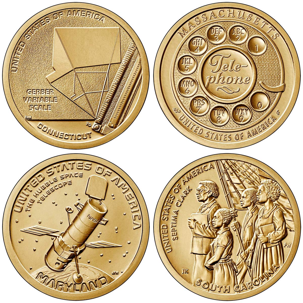 2020 P American Innovation 4 Coin Set - $1 Uncirculated Coins from Philadelphia Mint | US Dollar Coin Collection for Investors & Gift Giving