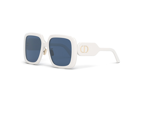 Christian Dior Bobby S2F 95B0 Ivory & Blue Square Women's Designer Sunglasses - UV Protection for Beach, Driving & Fashion Outfits