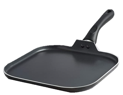 Nonstick 11x11 Square Griddle Pan - 2 Pack for Gas Stoves (Not for Electric Stoves) - Perfect for Pancakes, Eggs & Grilled Cheese Sandwiches