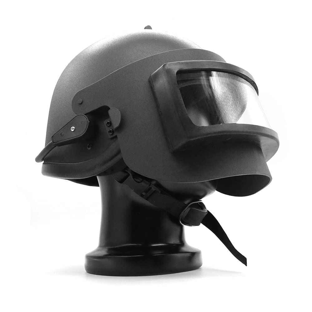 Russian Altyn Helmet Replica - FSB MVD Spetsnaz Tactical Steel Visor Helmet with Dummy Radio - Black Edition | Military Cosplay, Airsoft Gear & Special Forces Costume Accessory