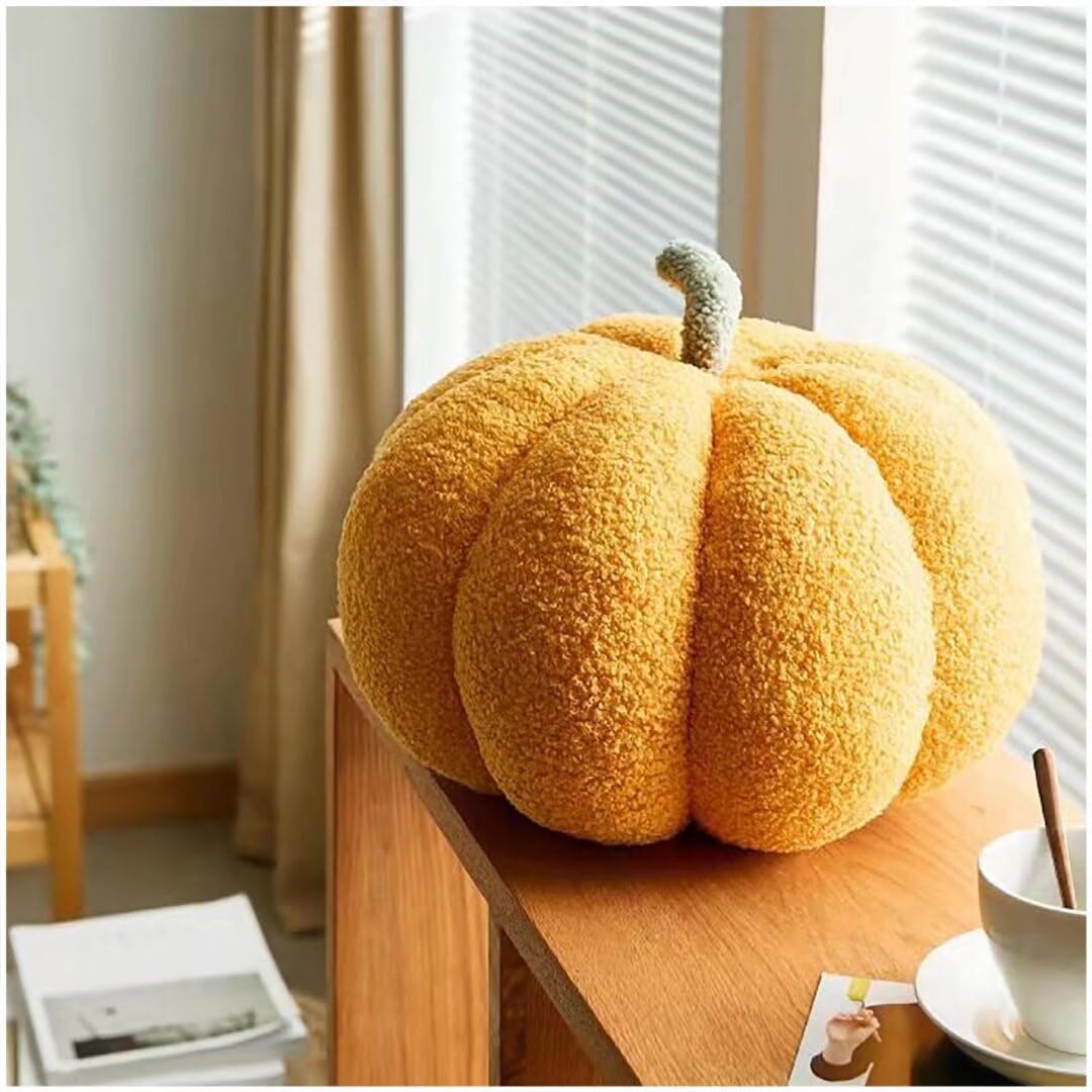 Fall Themed Plush Throw Pillow - Soft Decorative Cushion for Sofa, Living Room, Bed & Car - Cozy Home Decor (White, Medium 11.02