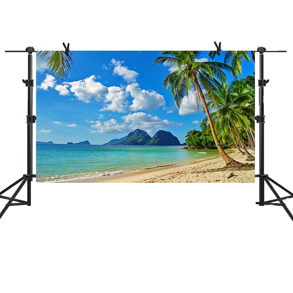 5x3ft Tropical Beach Backdrop for Photography - Hawaiian Party Decor, Moana Theme Photo Props, Perfect for Birthday Parties, Baby Showers & Luau Events