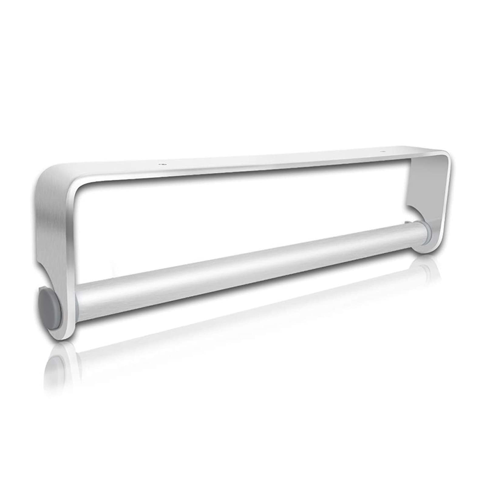 Self-Adhesive Wall Mount Paper Towel Holder & Dispenser - Under Cabinet Kitchen Tissue Towel Stand - Silver Paper Towel Roll Holder for Kitchen, Bathroom & Office Organization