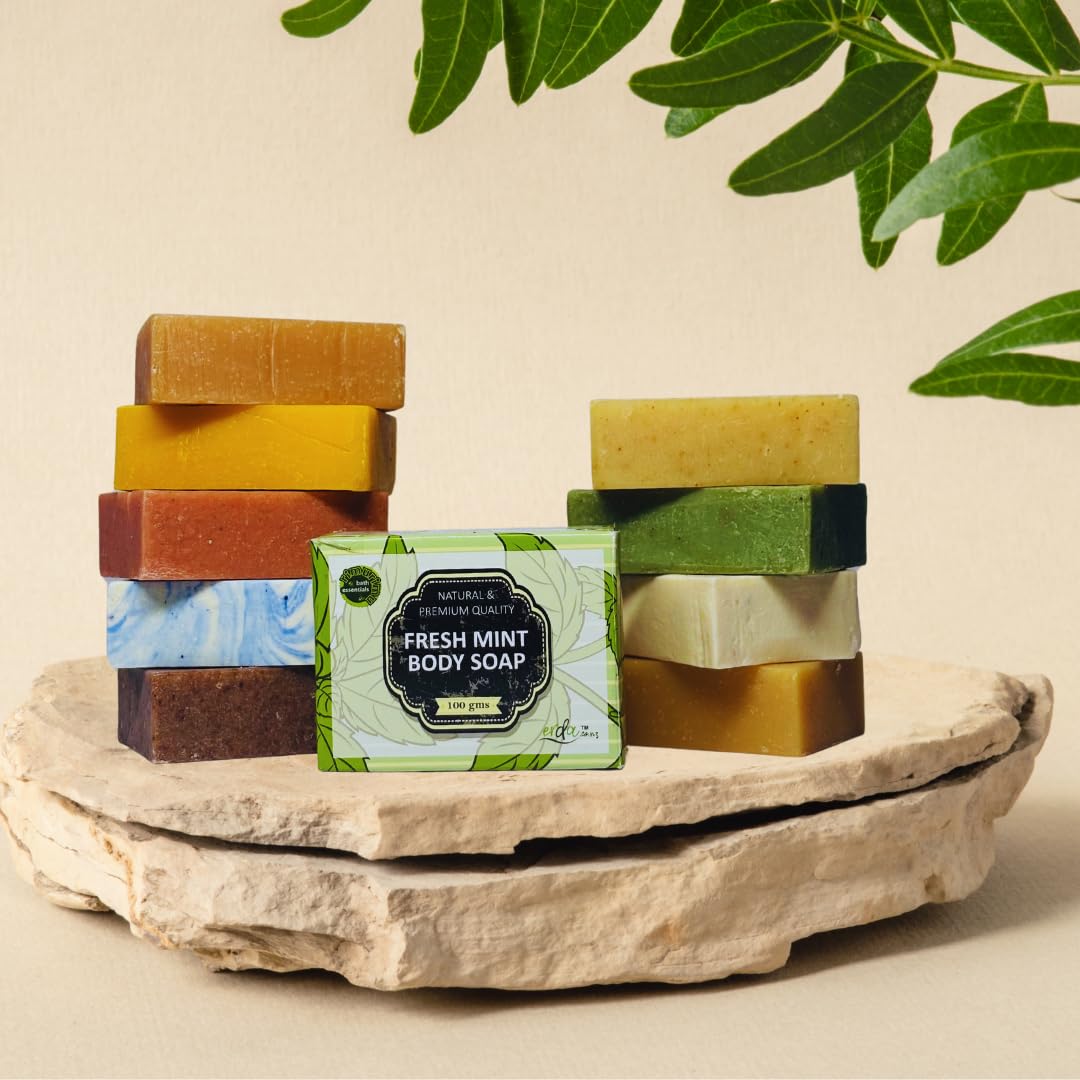 Handmade Fresh Mint Bath Soaps - 100% Natural, Organic & Moisturizing - Perfect for Relaxation, Spa Days & Gift Giving