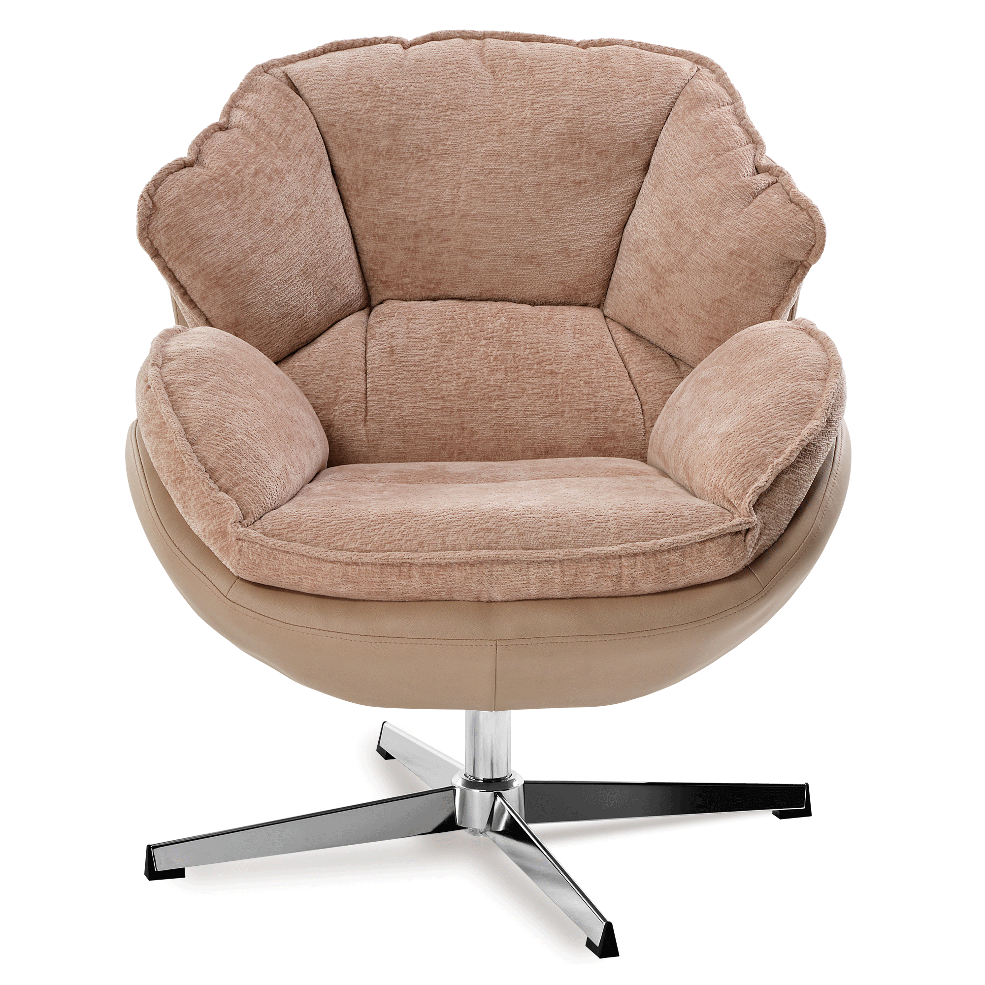 Comfortable Norman Chenille Swivel Lounge Chair - Soft Velvet Upholstered Accent Chair with 360° Rotation for Living Room, Bedroom & Office - Modern Home Decor Furniture