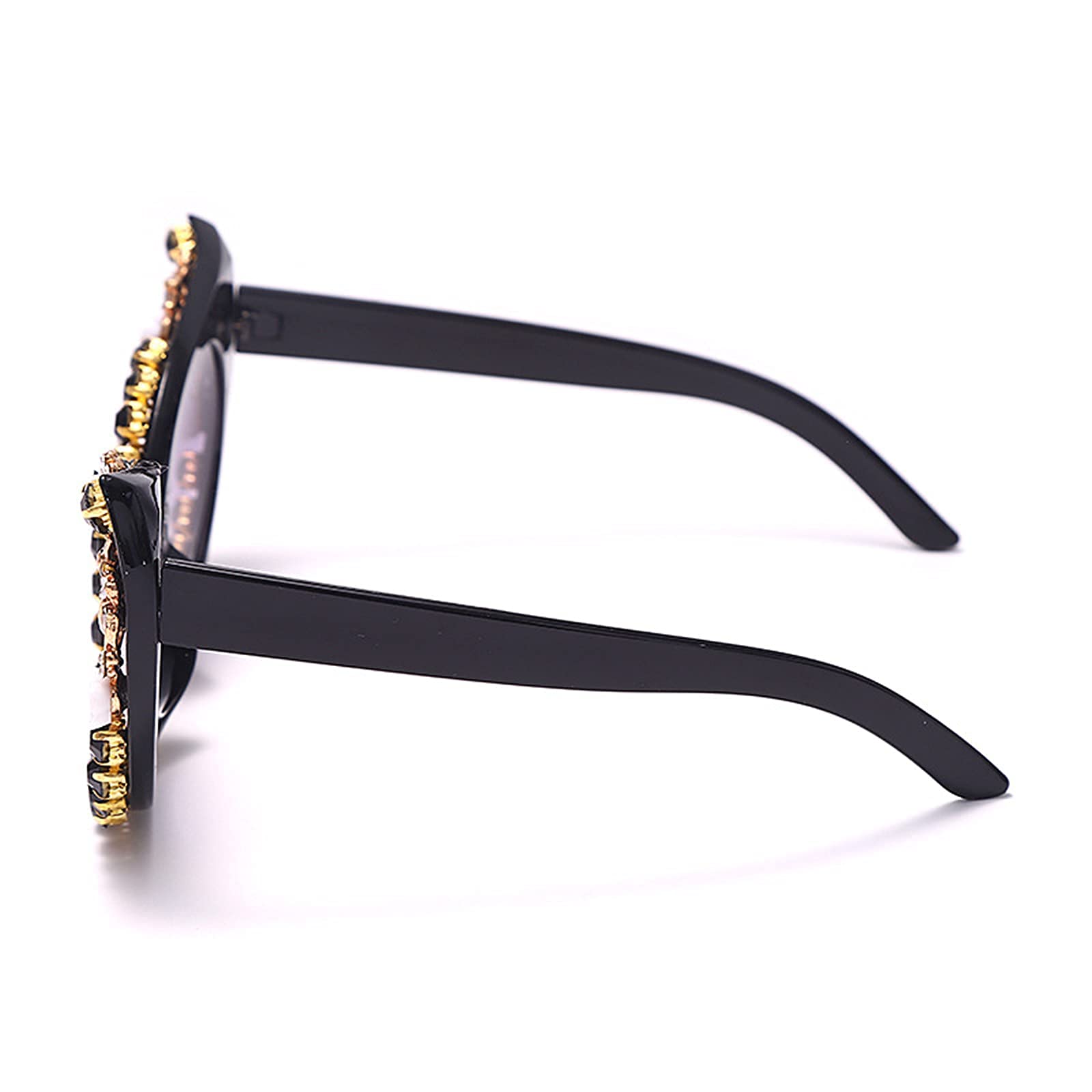 Vintage Cat Eye Sunglasses for Women - Luxury Rhinestone Crystal Eyewear with UV400 Protection | Retro Diamond Glam Shades for Beach, Party & Everyday Fashion (Black)