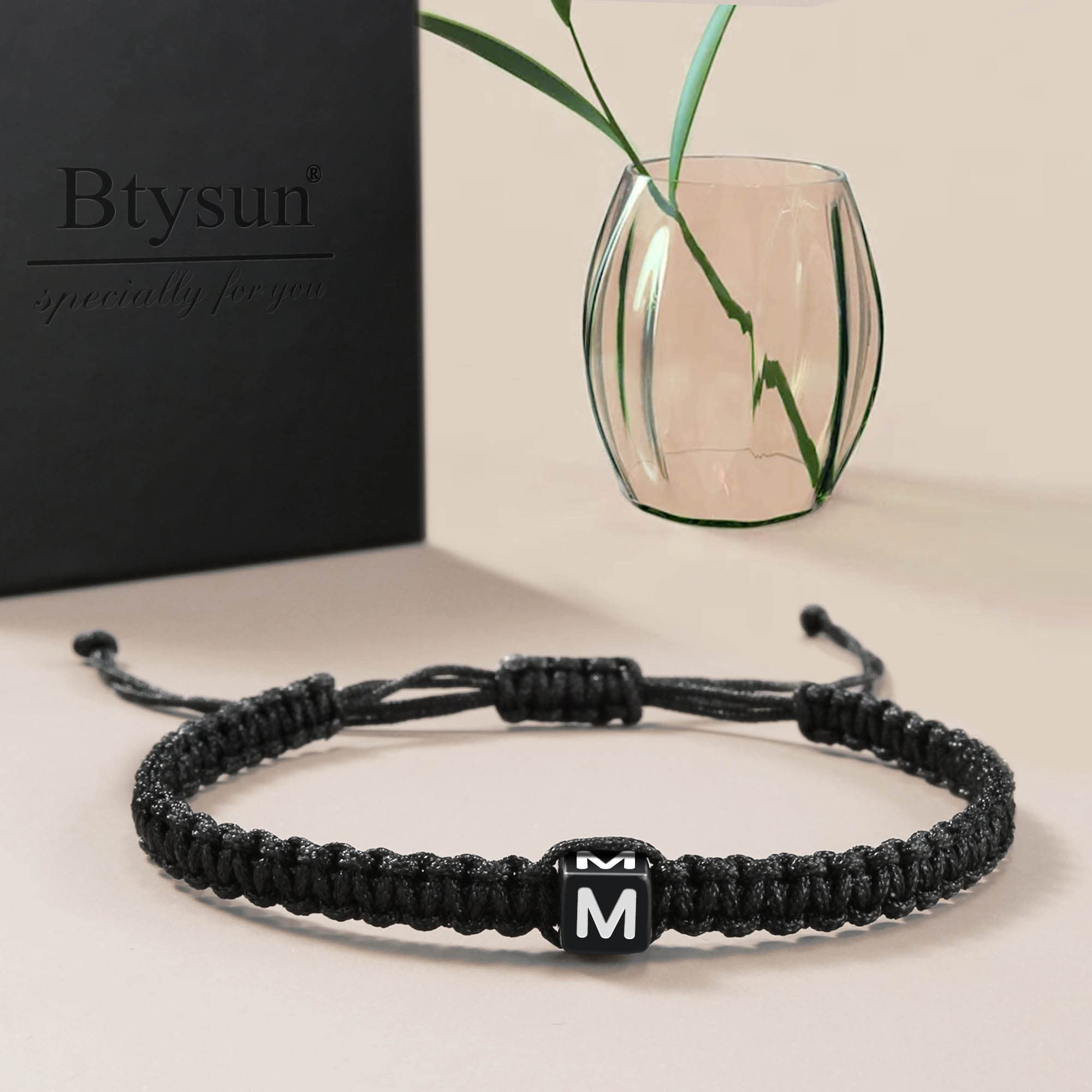 Personalized Initial Bracelets for Women & Men - Custom Letter A-Z Adjustable Braided Charm Jewelry - Perfect Birthday, Graduation, Mother's Day, Christmas & Valentine's Day Gifts for Her, Teen Girl, Best Friend or Mom - Great for Everyday Wear, Special Occasions & Thoughtful Surprises
