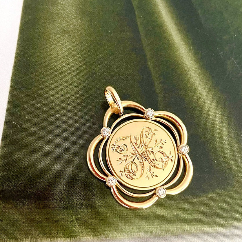 18K Gold Diamond Eyelet Pendant Necklace for Women - Aurelia Demark Elegant Jewelry Gift for Anniversary, Birthday & Special Occasions