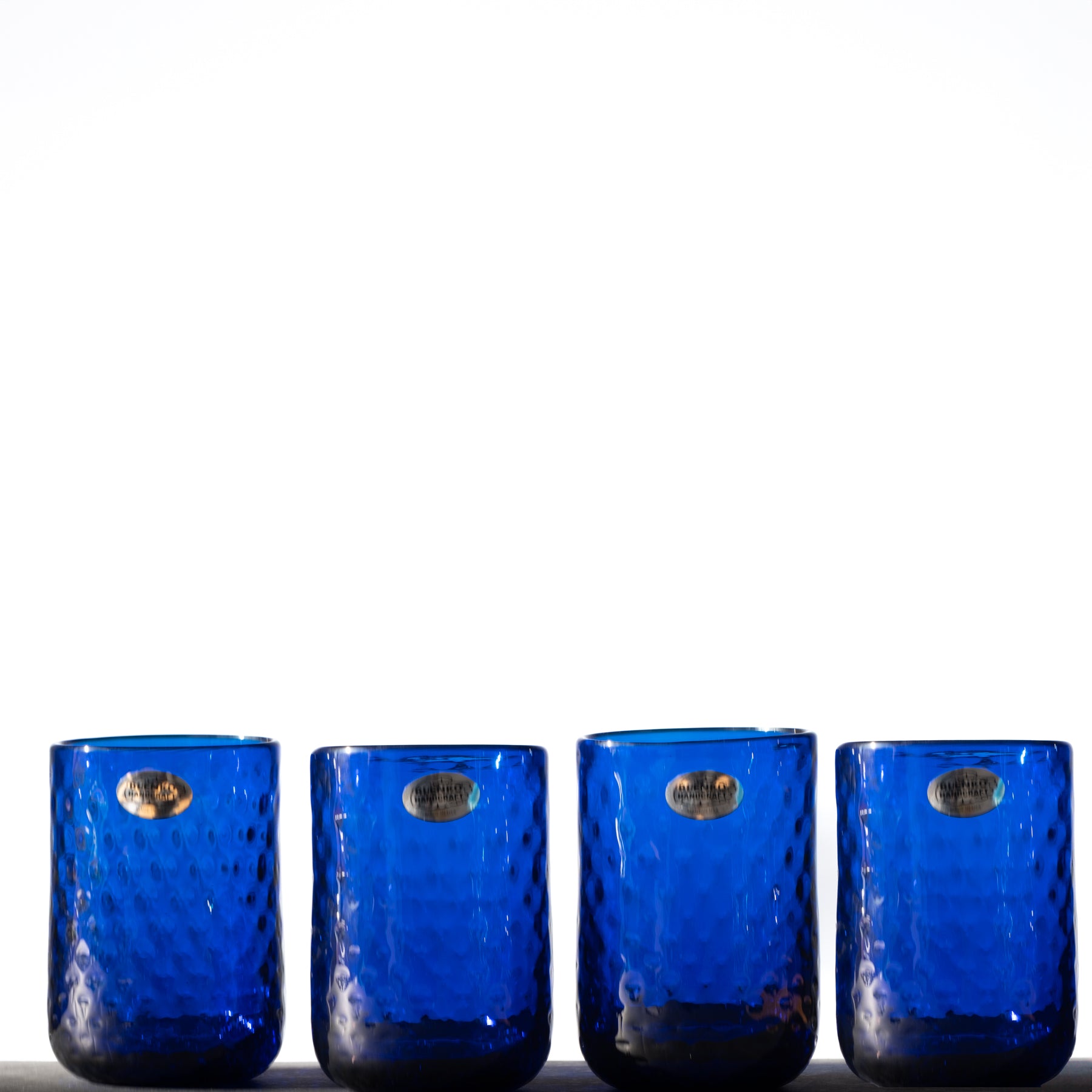2510S Small Diamond Optic Tumbler Set - 16oz Cobalt Blue Glasses for Whiskey, Cocktails & Iced Coffee | Elegant Barware for Home, Parties & Gifts