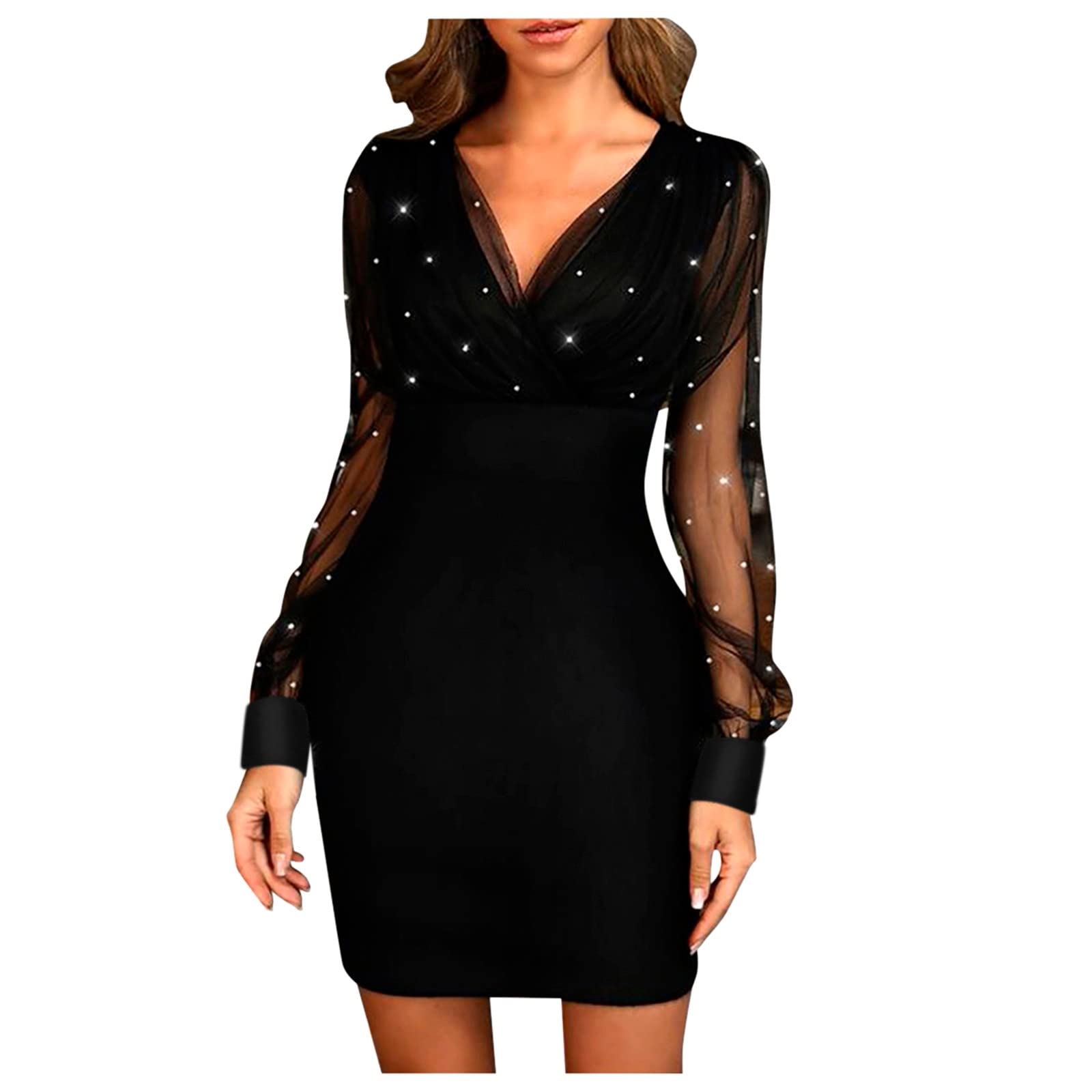 QIFEILA Women's Sexy Retro Elegant V-Neck Mesh Party Dress - Floral Print Clubwear for Night Out, Date Night & Special Occasions | Summer Casual Dresses 2022 Fashion Trends