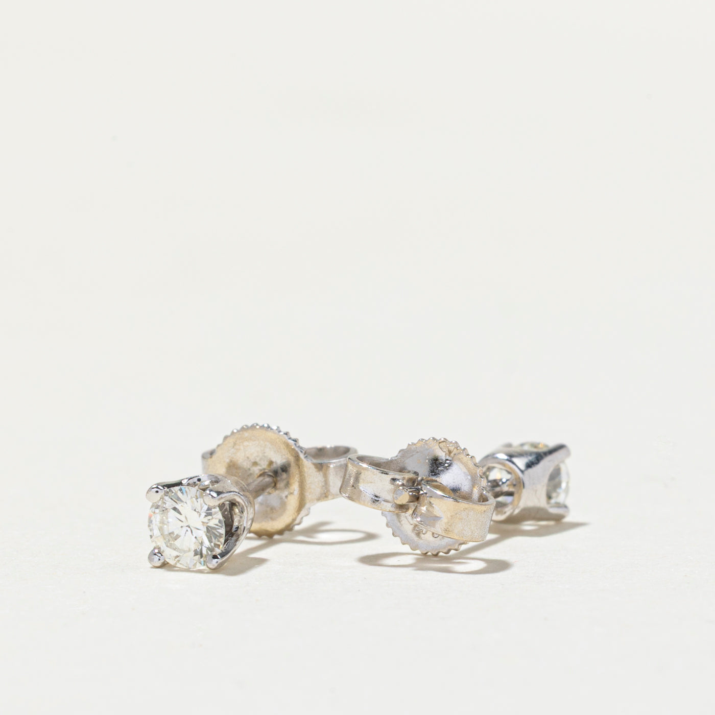 14K Gold Diamond Stud Earrings for Women - 0.30 Carat Total Weight (ctw) - Round Cut Solitaire Studs - Perfect for Everyday Wear, Gift Giving & Special Occasions