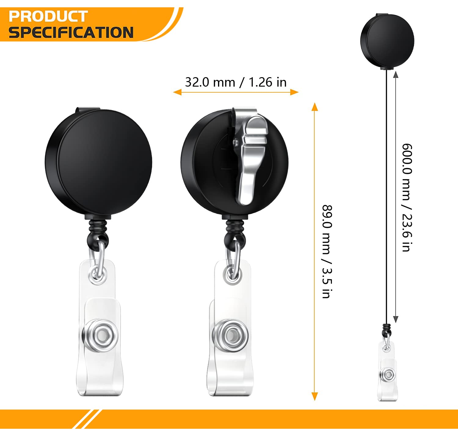 30 Pack Retractable Badge Reels with Alligator Clip - Durable ID Badge Holders for Students, Teachers, Nurses & Office Professionals | Perfect for Schools, Hospitals, Conferences & Workplace Security
