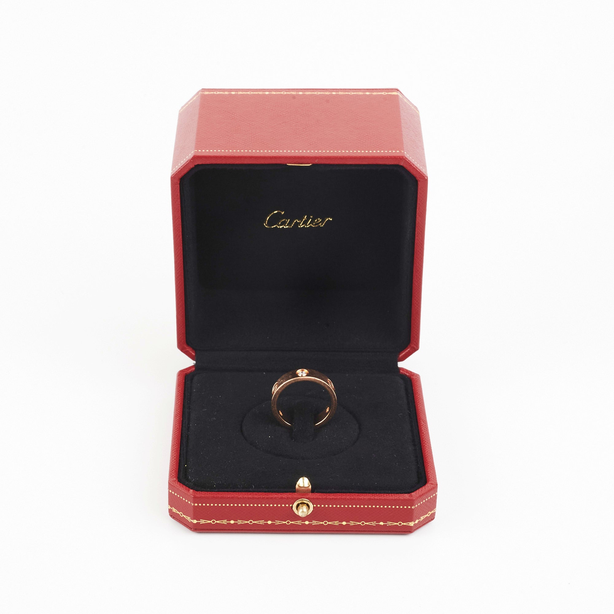 Cartier Love Ring 18K Rose Gold with 3 Diamonds - Size 59 Wedding Band, Anniversary Gift for Her, Romantic Jewelry for Couples
