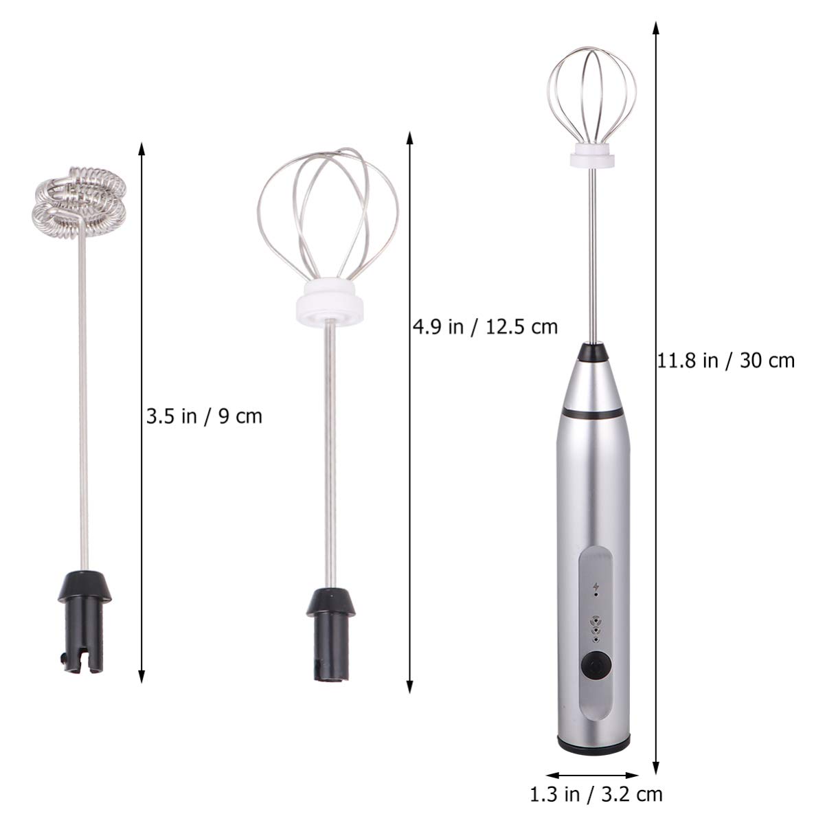 Hemoton Electric Milk Frother & Foam Maker - 1pc Home Essential for Baking, Coffee, Latte, Cappuccino - Perfect for Whisking Eggs, Mixing Formula, Creating Milk Foam - Dish Drying Rack Included - Ideal for Kitchen, Cafe & Home Bar Use
