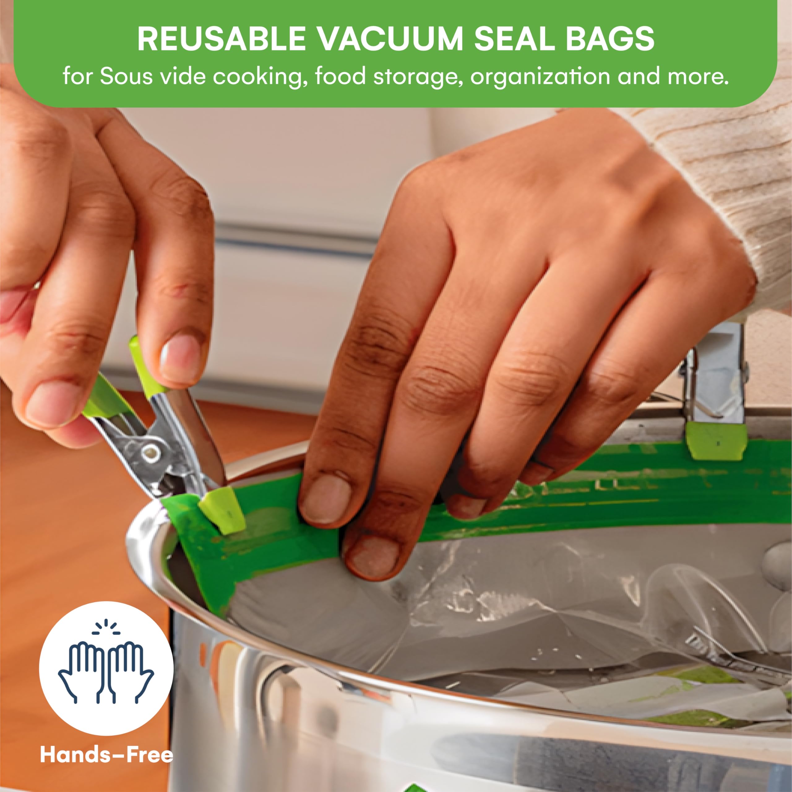 Premium Reusable Vacuum Seal Bags Kit - 37pcs (3 Sizes) with Hand Pump for Sous Vide Cooking, Food Storage & Meal Prep | BPA-Free, Leakproof Design for Freshness | Perfect for Sous Vide Machines, Freezer Storage & Vacuum Sealing Leftovers