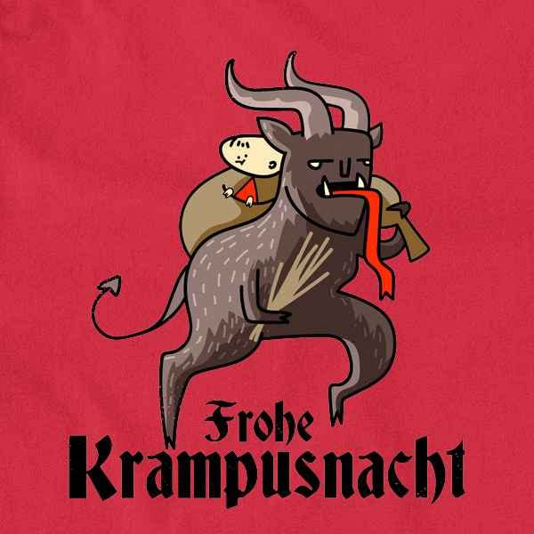 Funny Krampus Christmas Long Sleeve T-Shirt | Pop Threads Holiday Humor Tee | Perfect for Ugly Sweater Parties & Festive Gatherings