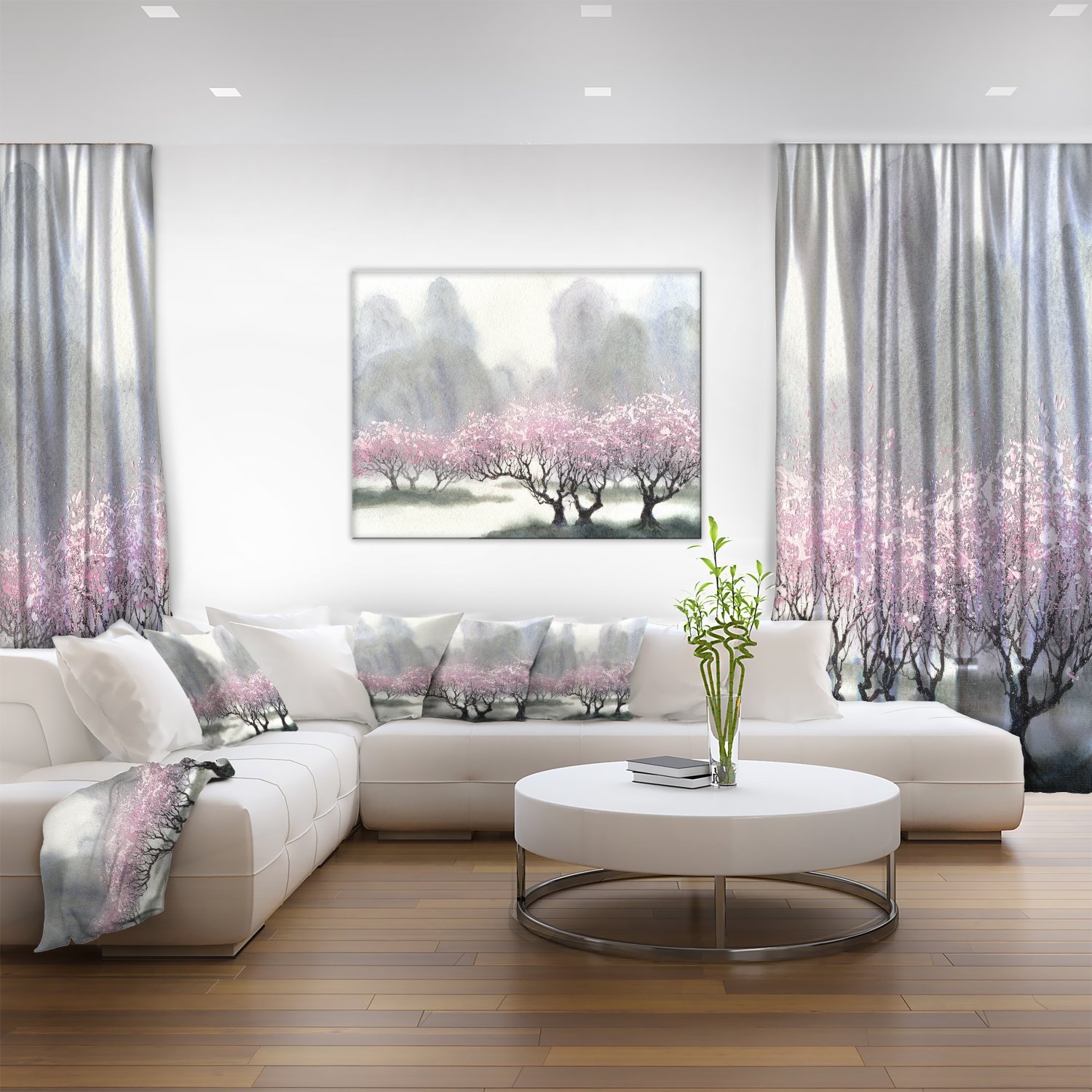 Spring Landscape Art Print Canvas - Beautiful Flowering Trees Wall Decor for Living Room, Bedroom & Office | Nature-Inspired Home Decor