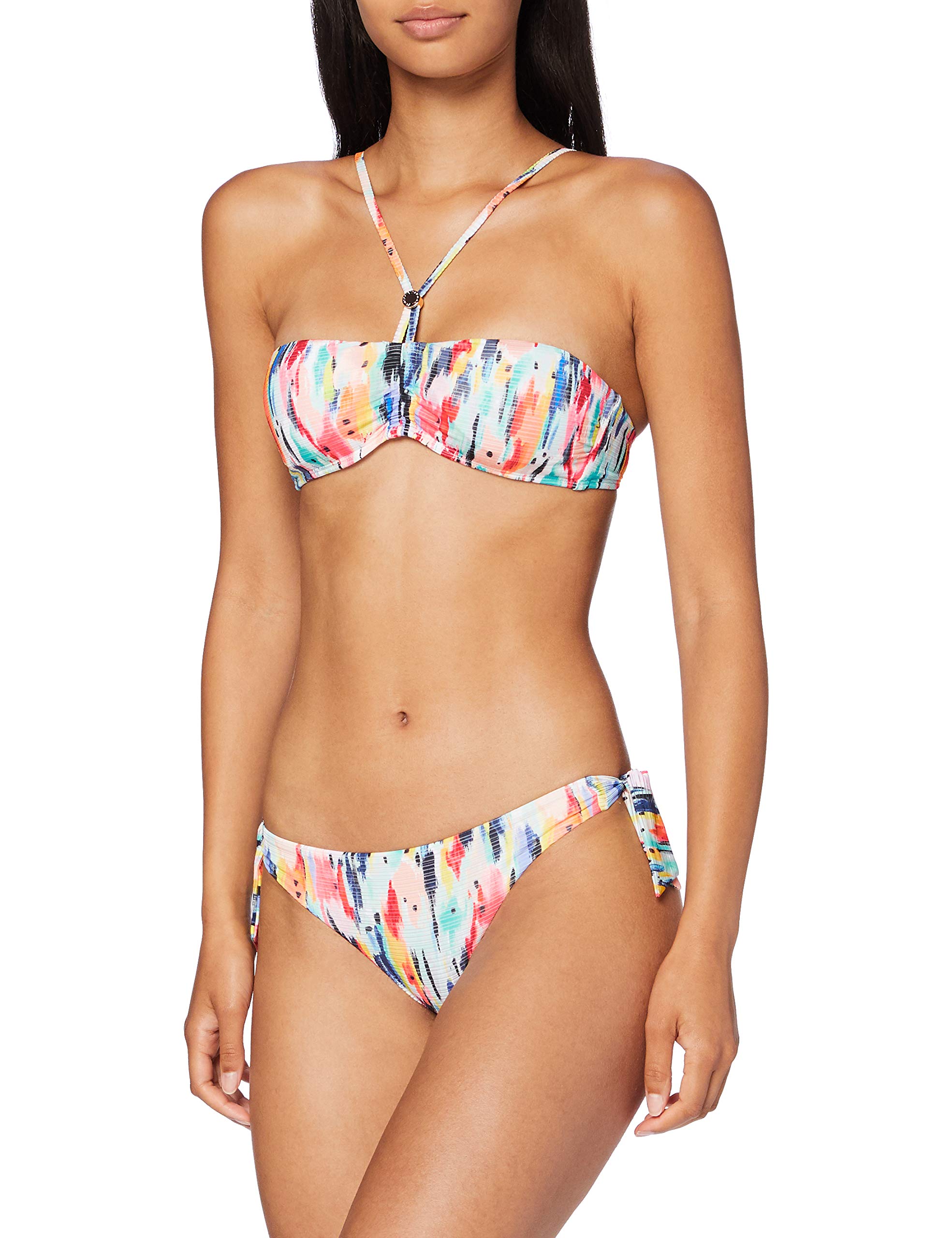 Emporio Armani Women's Bikini Set - Color Pop Bandeau Top with Removable Cups & High-Waist Brief with Bow Details | Swimwear for Beach, Pool & Vacation | Fashion Bikini for Women