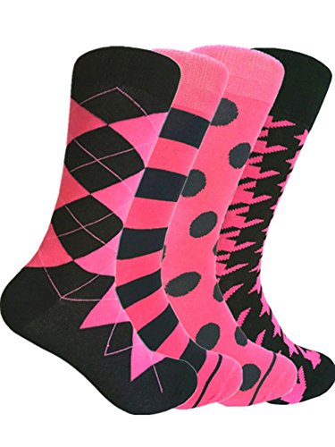Bright Pink/Black 4 Pairs
