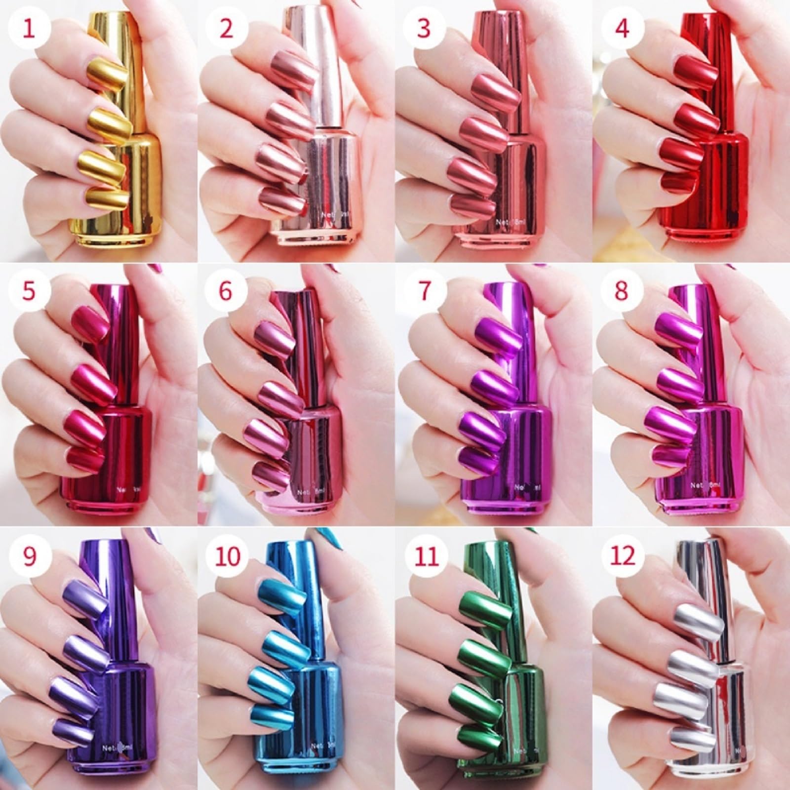 8ml Silver Mirror Nail Polish - Long Lasting Metallic Reflective Nail Lacquer for DIY Manicure - Perfect for Parties, Special Occasions & Night Out Glam Looks