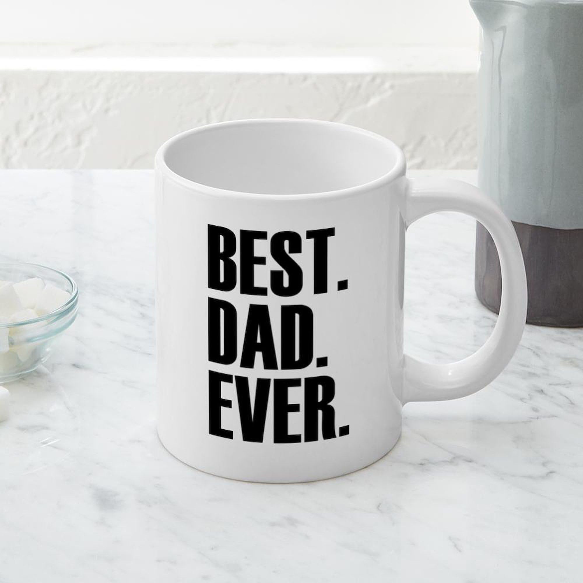 Best Dad Ever 20 oz Ceramic Coffee Mega Mug - Large Insulated Coffee Cup for Office, Home & Gifts | Funny Father's Day Present, Birthday Gift Idea for Dad