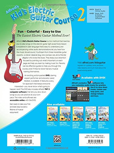 **Alfred's Kids Electric Guitar Course 2 - Easiest Electric Guitar Method with Book, DVD & Online Video/Audio/Software - Perfect for Young Beginners & Home Learning**    *(Ideal for Kids' Music Lessons, Homeschooling & Fun Family Practice Sessions)*